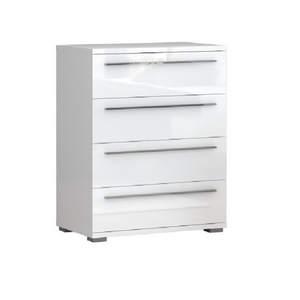 Piano 4 Drawer Chest of Drawers White High Gloss - Furniture.Agency