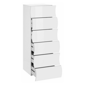 Onda High Gloss 6-Drawer Chest with Modern Wave Design - Furniture.Agency
