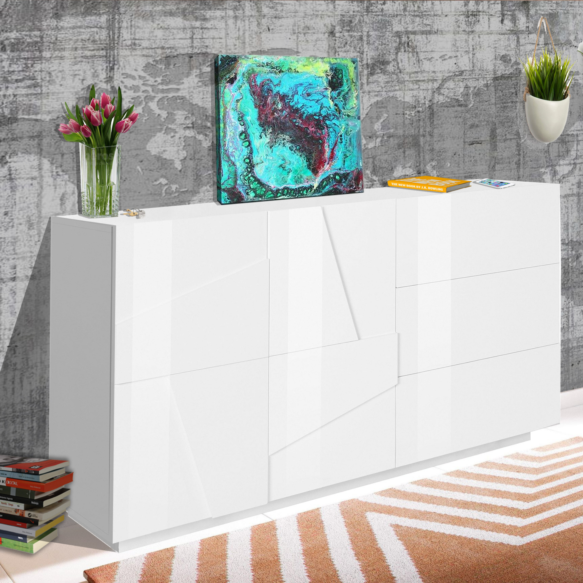 PING Sideboard with 2 Doors and 3 Drawers - Furniture.Agency