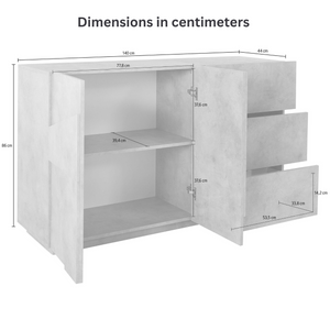 PING Sideboard with 2 Doors and 3 Drawers - Furniture.Agency