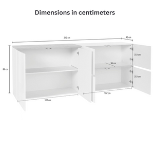 ZEN Modern High-Gloss Sideboard with Push-to-Open Doors - Furniture.Agency