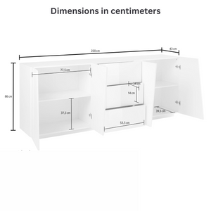 VEGA Sideboard with 4 Doors and 3 Drawers - Furniture.Agency
