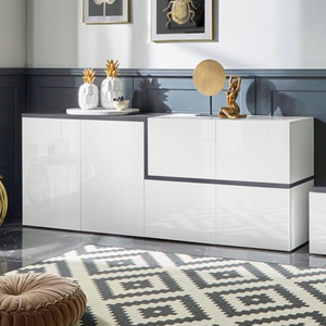 ZEN Modern High-Gloss Sideboard with Push-to-Open Doors - Furniture.Agency