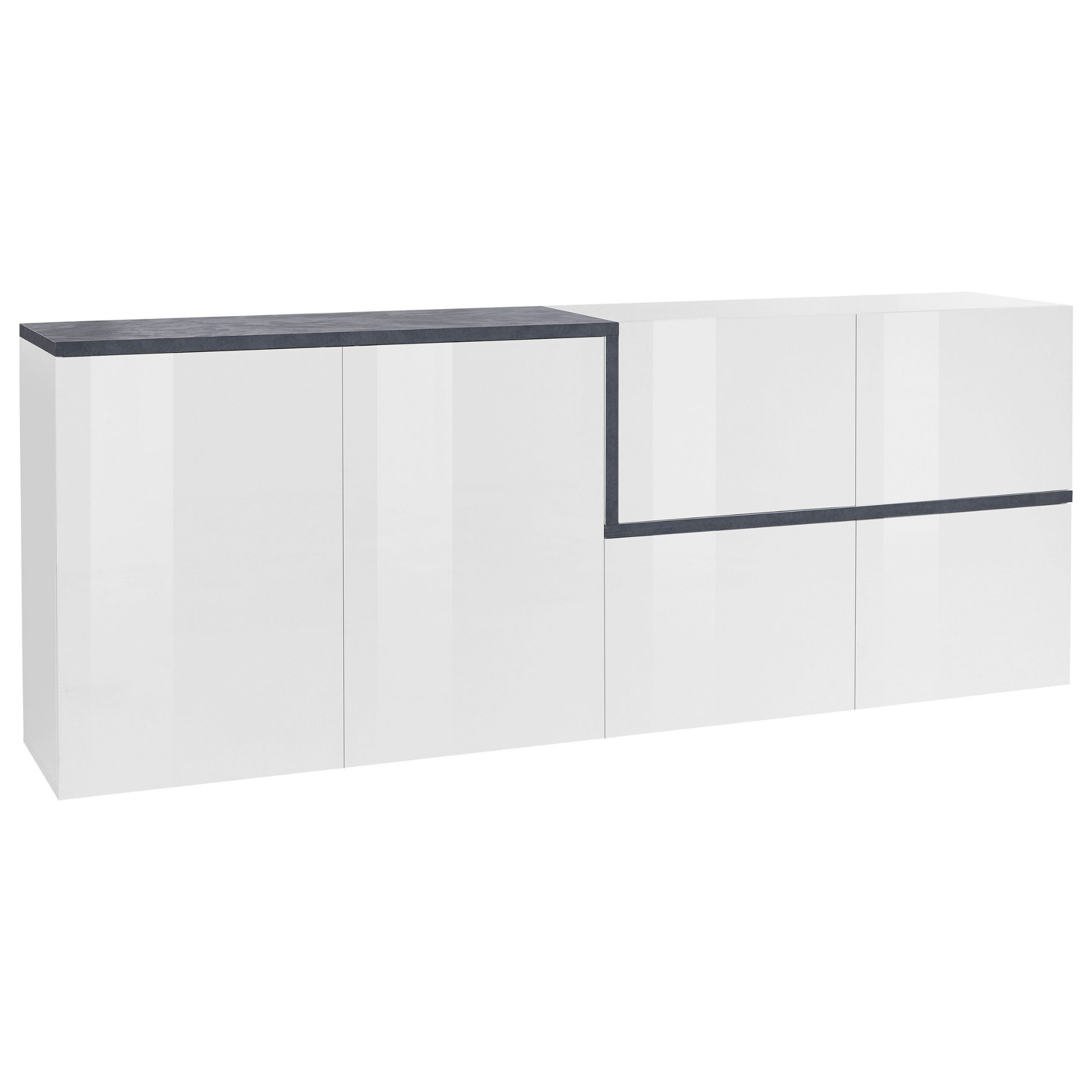 ZEN Modern High-Gloss Sideboard with Push-to-Open Doors - Furniture.Agency