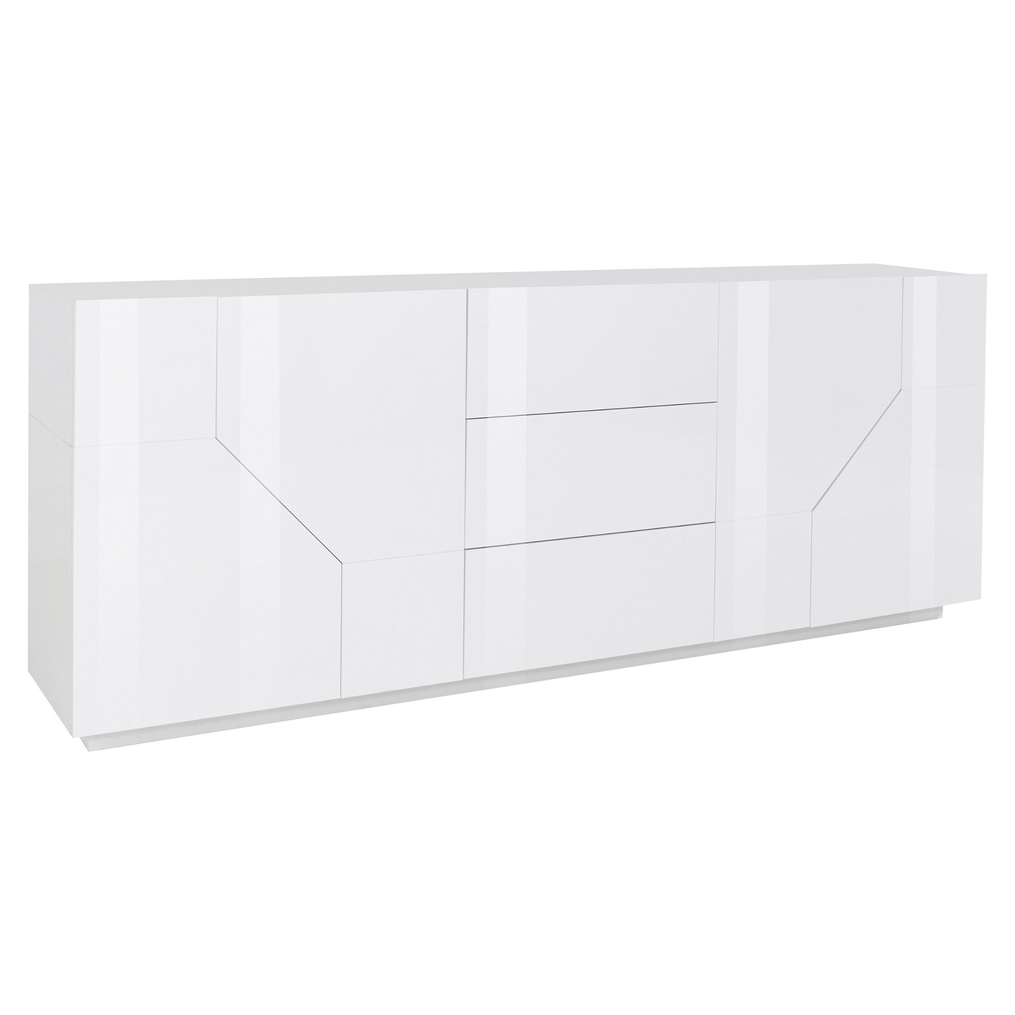 ALIEN Modern White Gloss Sideboard with Abstract Design - Furniture.Agency