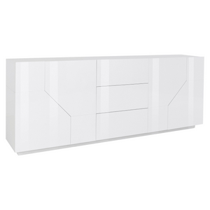 ALIEN Modern White Gloss Sideboard with Abstract Design - Furniture.Agency