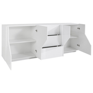 ALIEN Modern White Gloss Sideboard with Abstract Design - Furniture.Agency