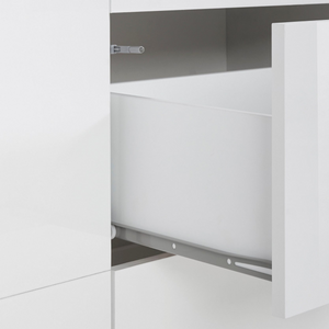 ALIEN Modern White Gloss Sideboard with Abstract Design - Furniture.Agency