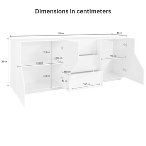 ALIEN Modern White Gloss Sideboard with Abstract Design - Furniture.Agency