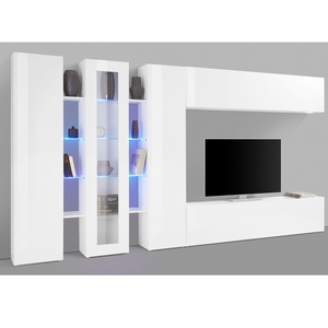Harmony Modern White High Gloss Entertainment Center with Ample Storage - Furniture.Agency