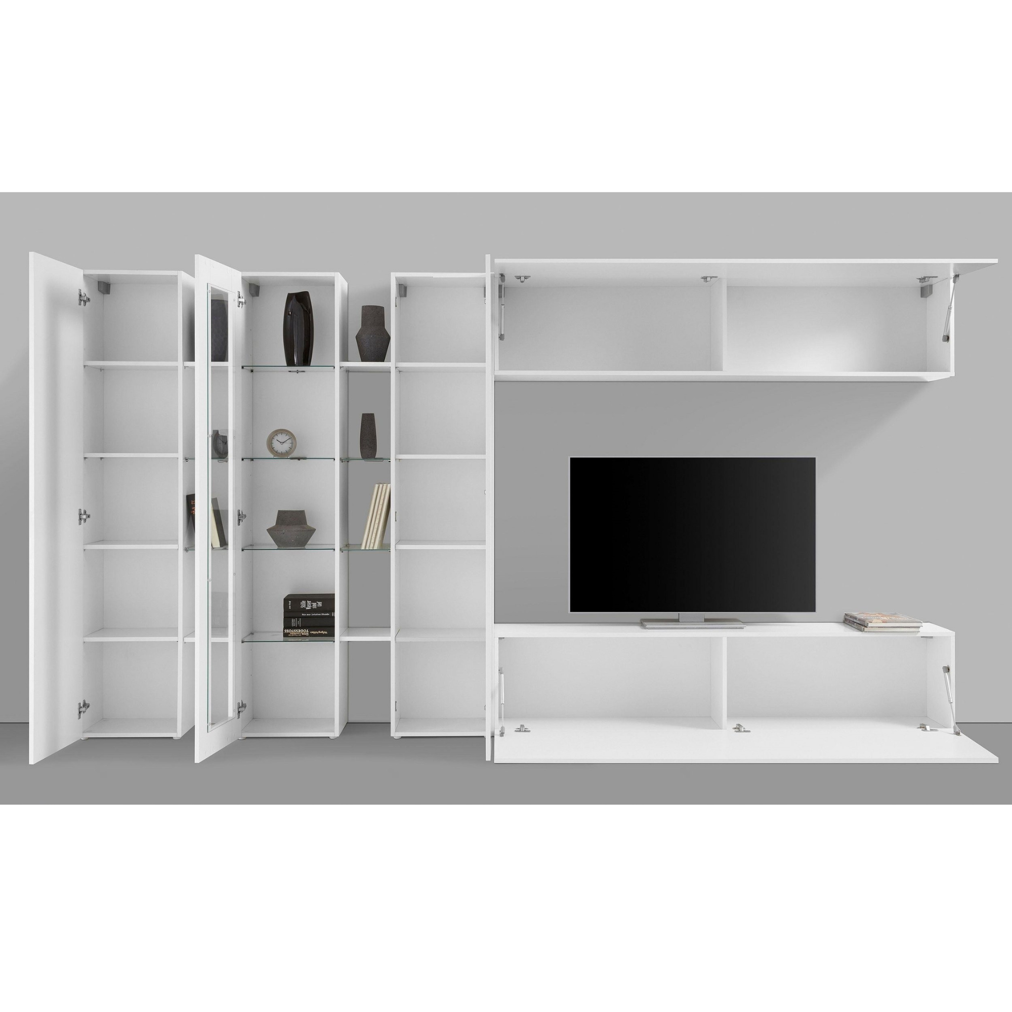 Harmony Modern White High Gloss Entertainment Center with Ample Storage - Furniture.Agency