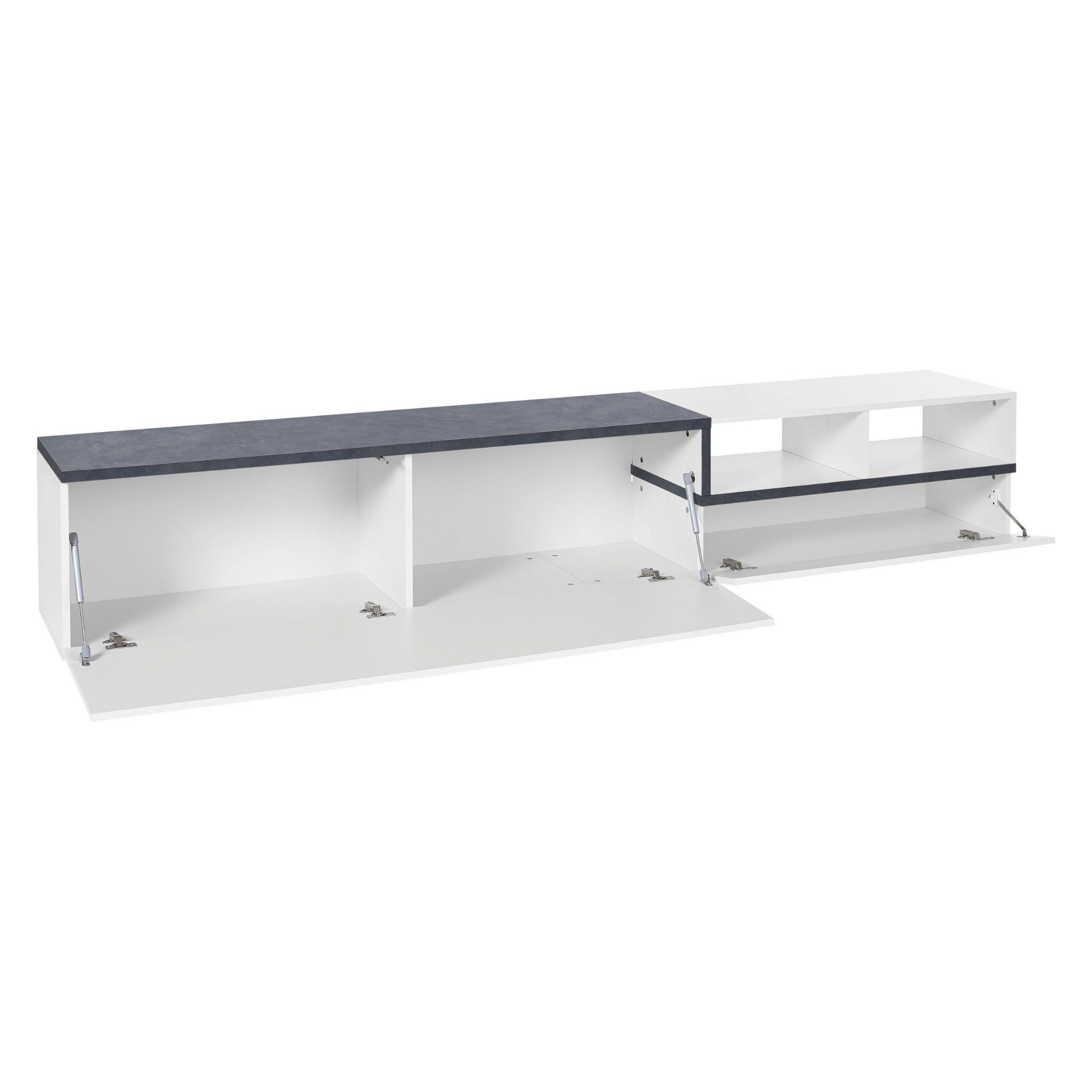 ZEN TV Stand with High-Gloss Finish and Push-to-Open Doors - Furniture.Agency