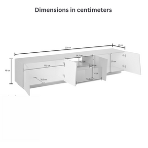 VEGA 86-inch 2 Cabinet 1 Drawer High Gloss TV Stand - Furniture.Agency