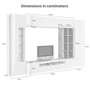 EGYPT Modern Entertainment Center in Trendy Colors with Plenty of Storage Space - Furniture.Agency