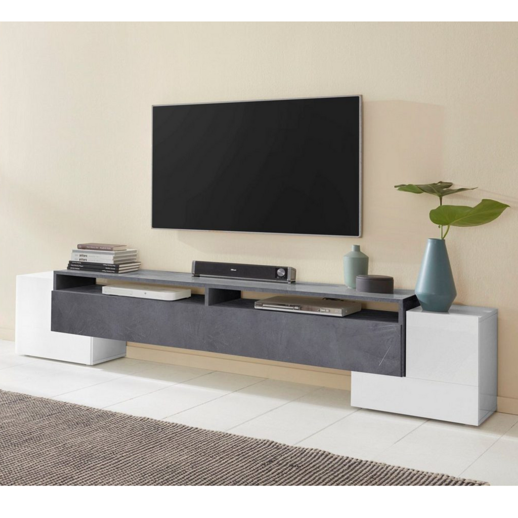 Stylish and Modern "Pillon" TV Stand with 3 Doors - Made in Italy - Furniture.Agency