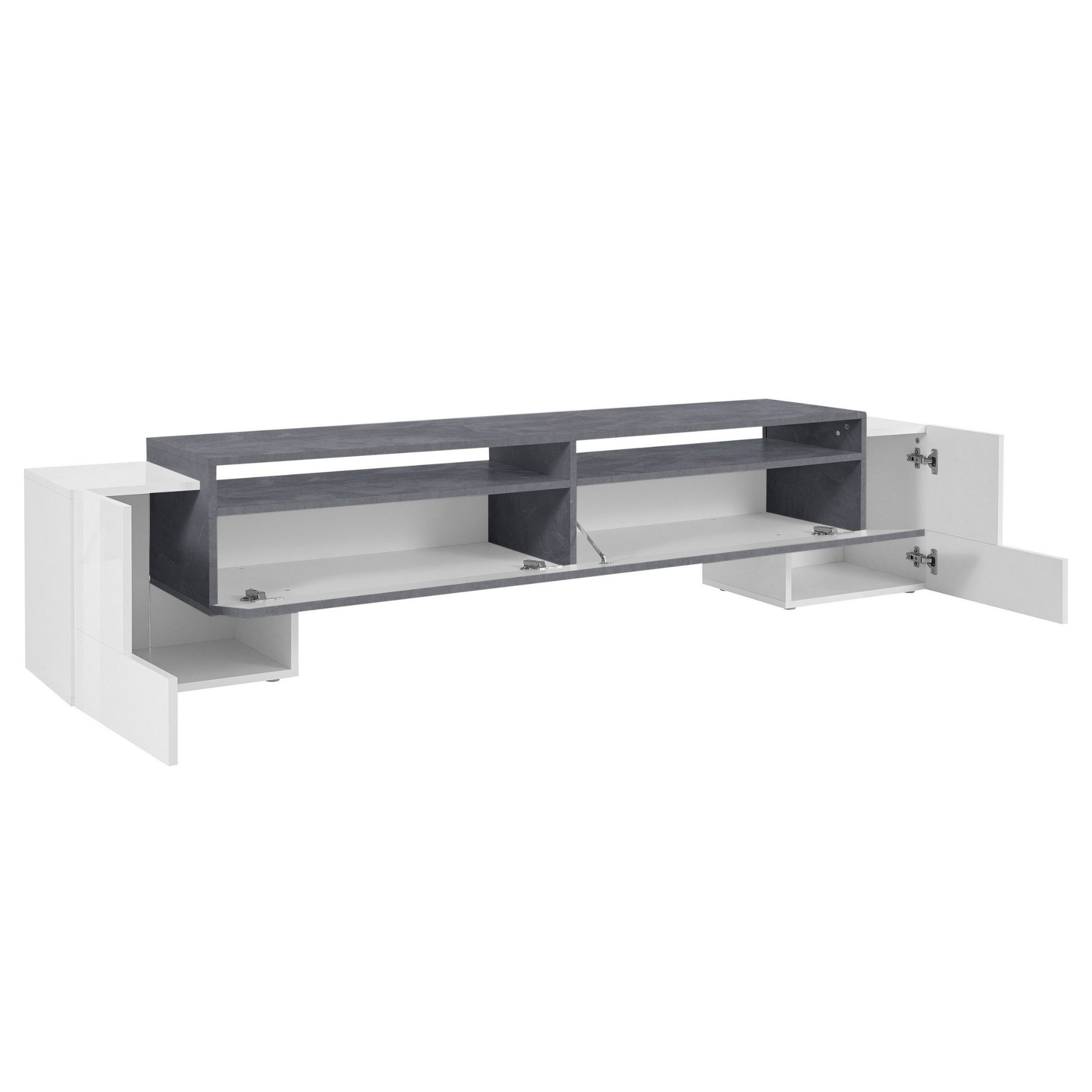 Stylish and Modern "Pillon" TV Stand with 3 Doors - Made in Italy - Furniture.Agency