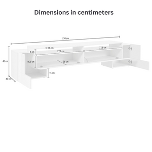 Stylish and Modern "Pillon" TV Stand with 3 Doors - Made in Italy - Furniture.Agency