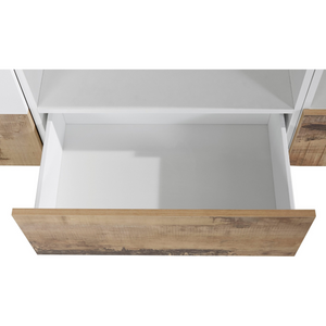 Alien TV Stand in - High Gloss White with Wood Grain Finish -  102inch. - Furniture.Agency