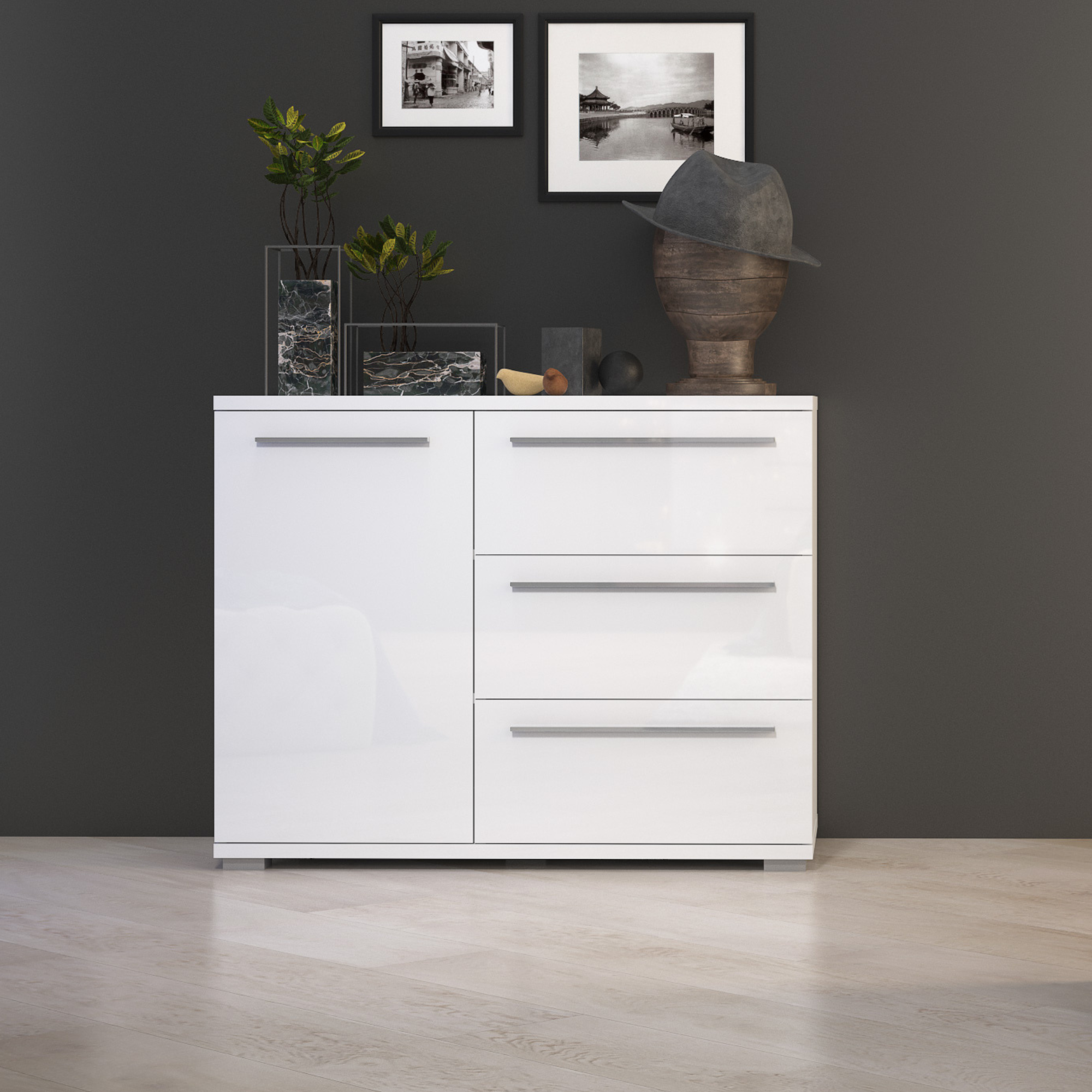 Elegant Dresser with One Door and Three Drawers - PIANO Collection - Furniture.Agency