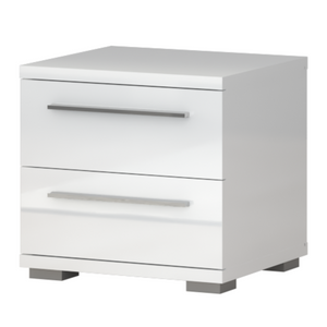 Piano Night Stand - Two Drawer Storage with High-Gloss Finish - Furniture.Agency