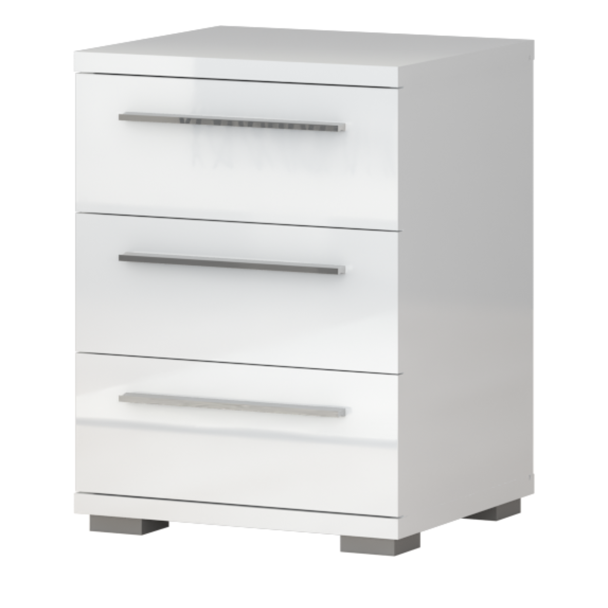 Piano Night Stand - Three Drawer Storage with High-Gloss Finish - Furniture.Agency