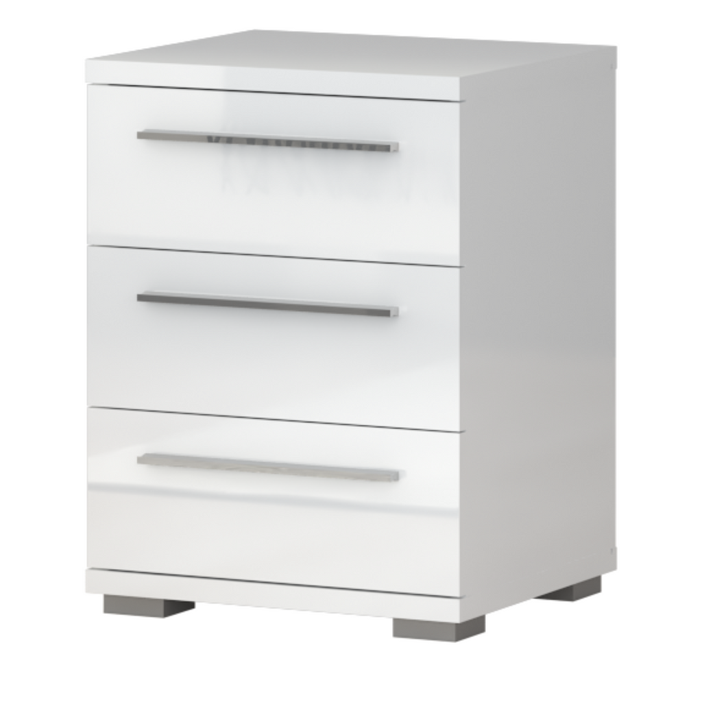 Piano Night Stand - Three Drawer Storage with High-Gloss Finish - Furniture.Agency