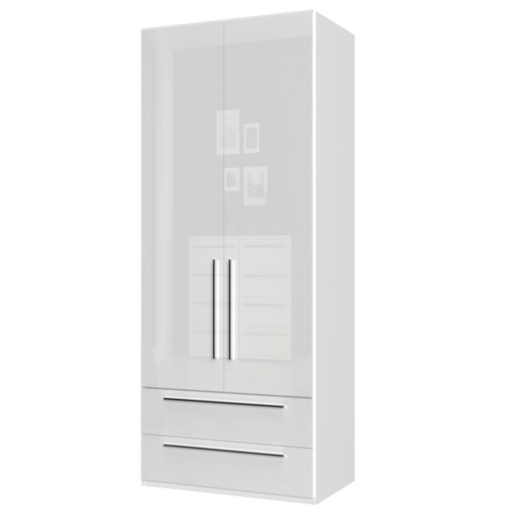 Piano Wardrobe - Geometric Design with Soft-Close Slides and Adjustable Interior - Furniture.Agency