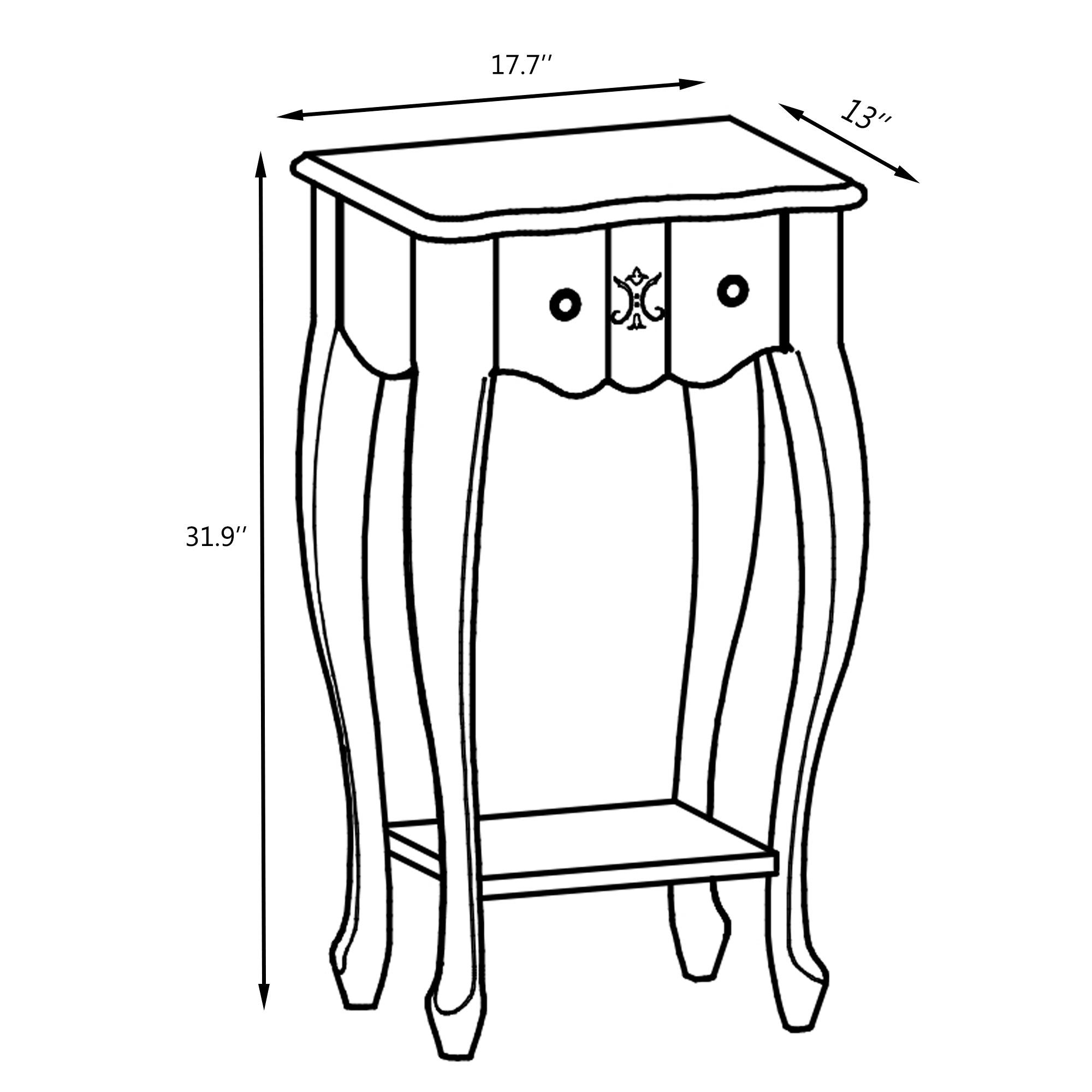 Golen Solid Wood End Table, White or Walnut - Furniture.Agency