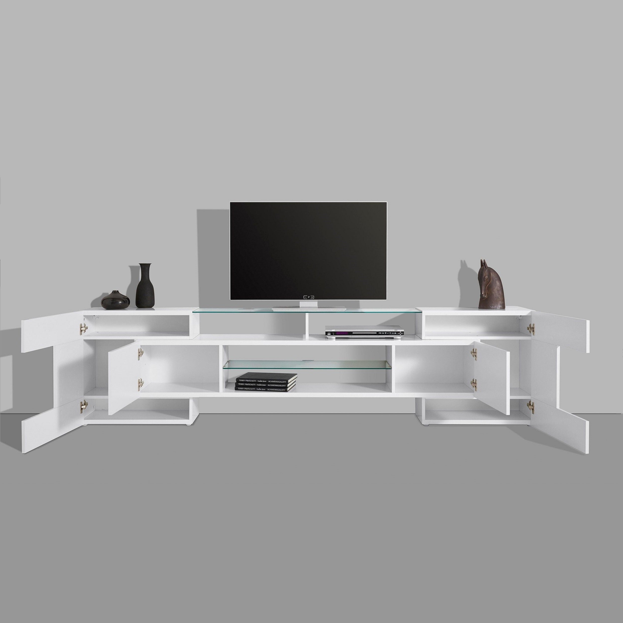 SLAVE 4 Cabinets High Gloss TV Stand, for TVs up to 88" - Furniture.Agency