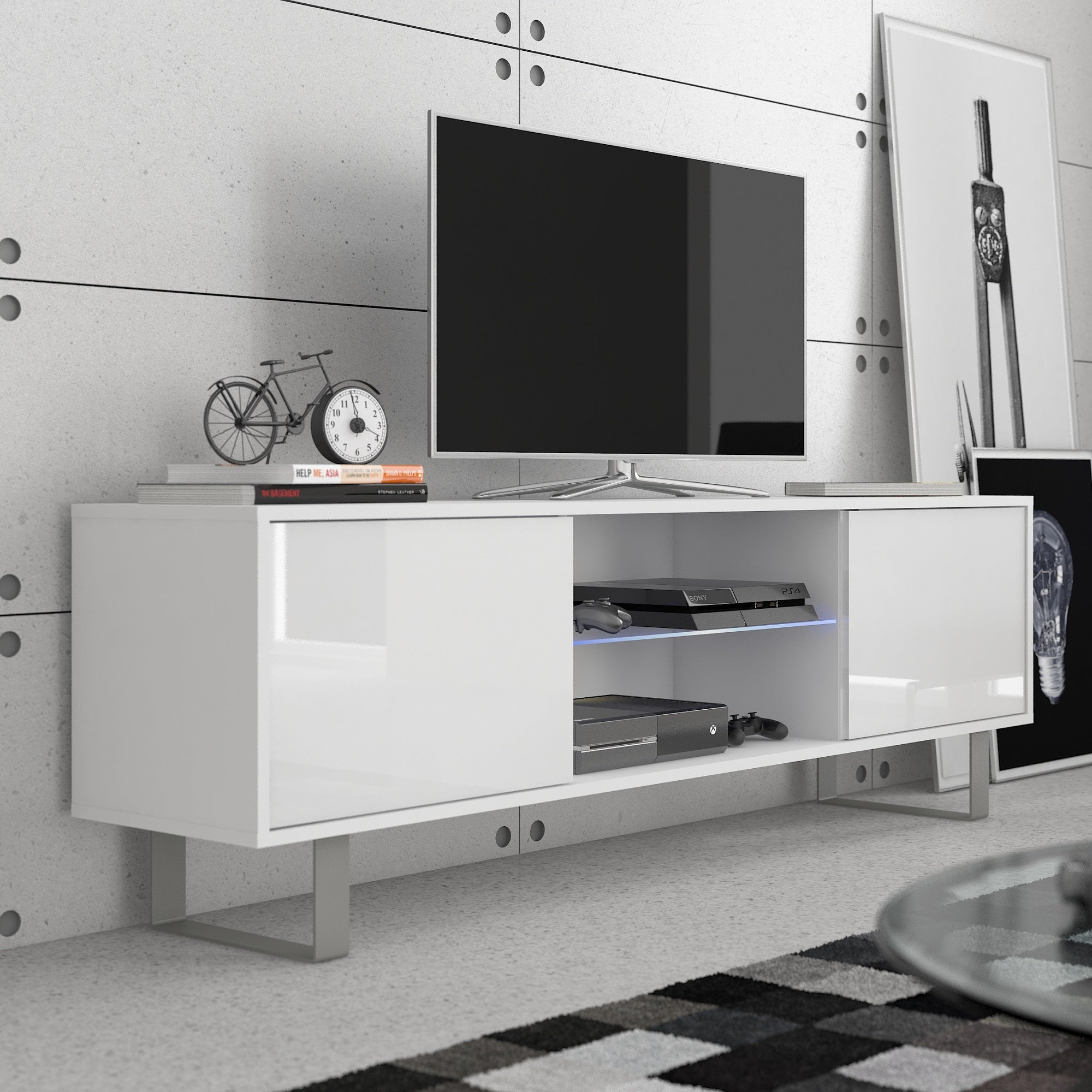 King High Gloss TV Stand, Multiple Finishes - Furniture.Agency