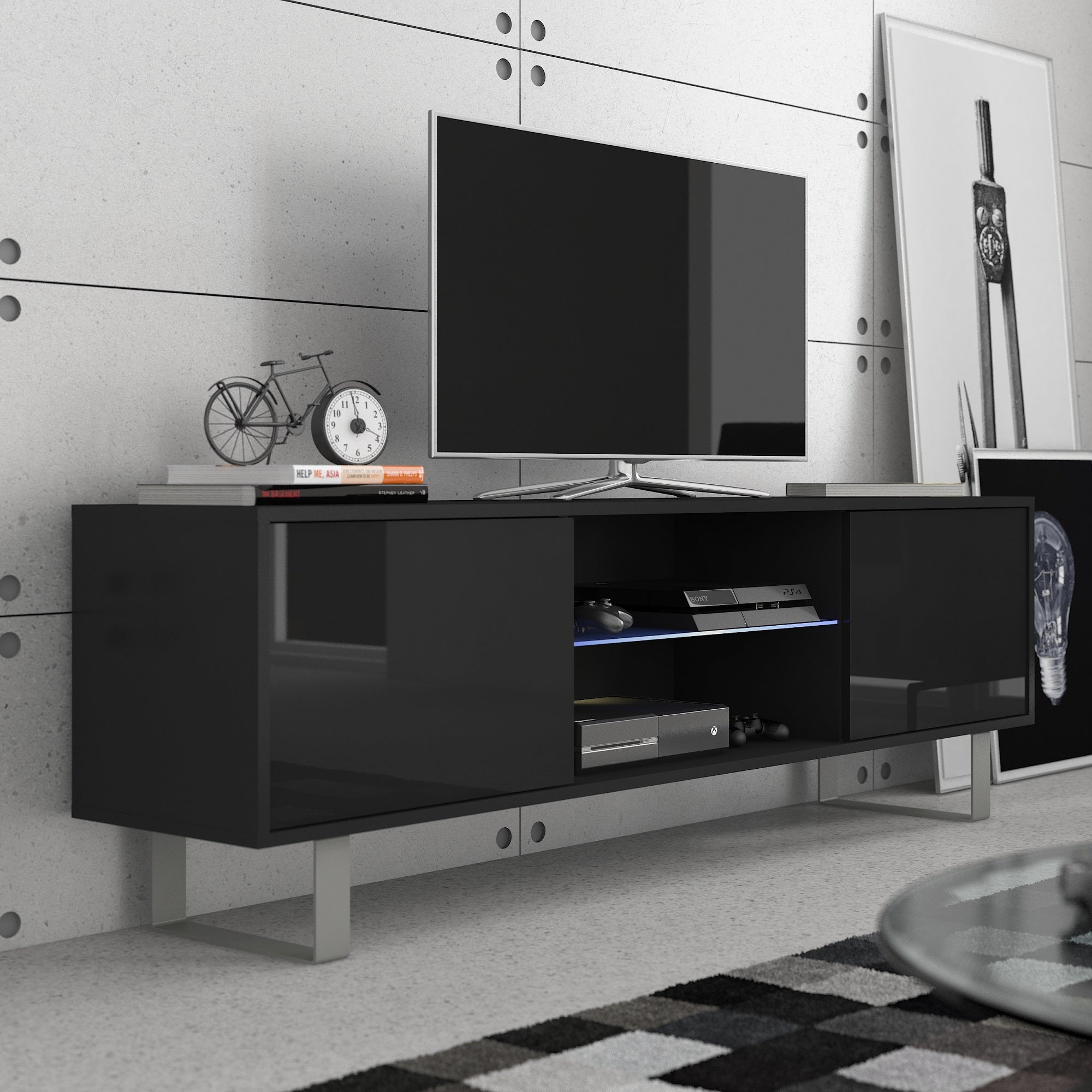 King High Gloss TV Stand, Multiple Finishes - Furniture.Agency