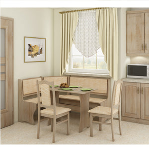 Breakfast Nook 4-Piece Corner Dining Set, Multiple Finishes - Furniture.Agency