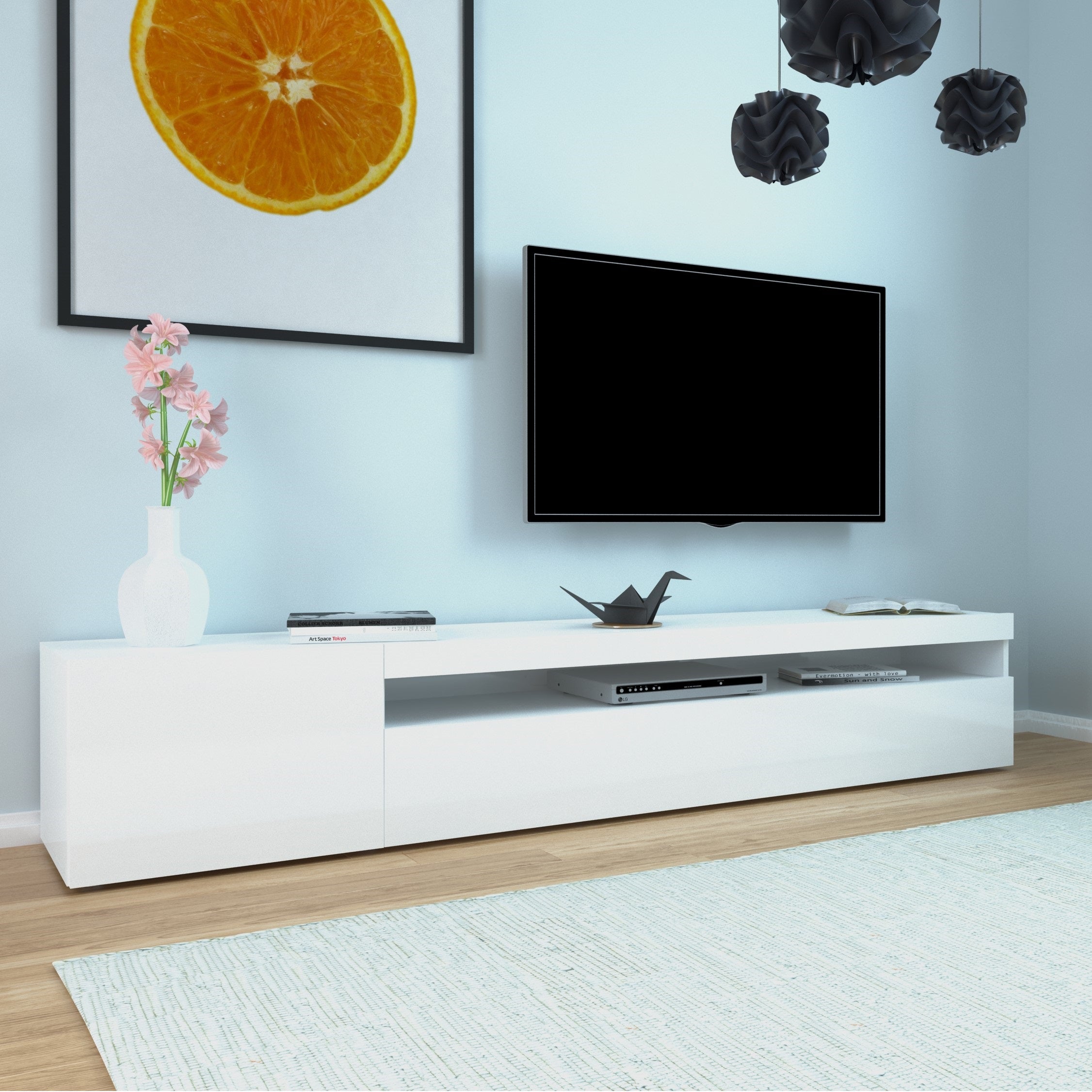 POTENZA White Gloss TV Stand - Furniture.Agency