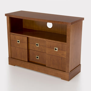 Ellen 2 Sliding Doors Cabinets 2 Drawers Solid Wood TV Stand - Furniture.Agency