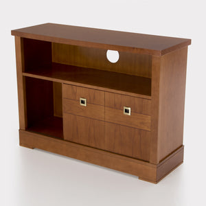 Ellen 2 Sliding Doors Cabinets 2 Drawers Solid Wood TV Stand - Furniture.Agency