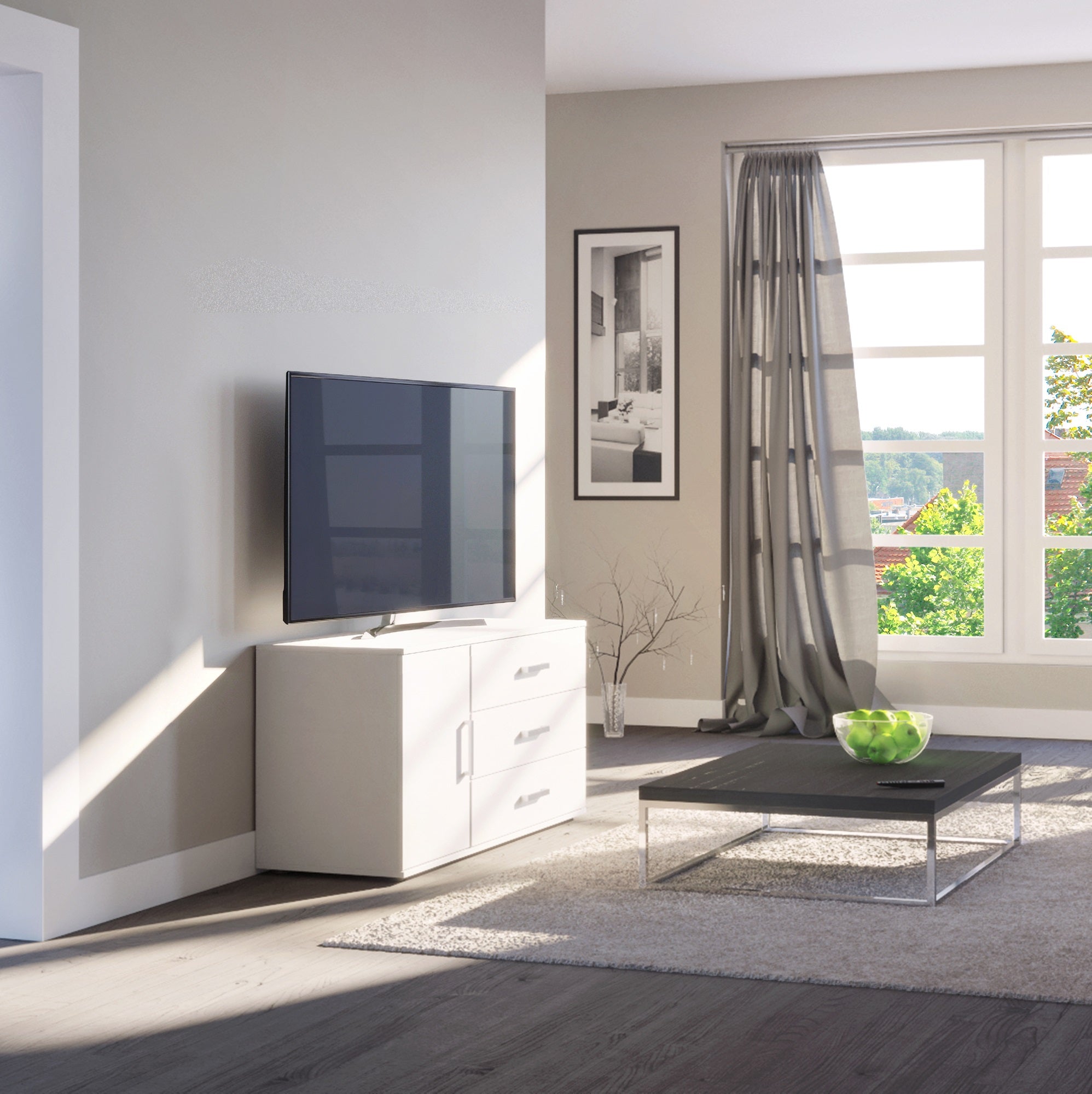 NUVOLE 3 Drawer 1 Cabinet Sideboard/TV Stand for TVs up to 55" - Furniture.Agency