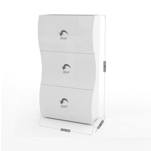 Onda White Gloss 3 Doors Shoe Cabinet - Furniture.Agency