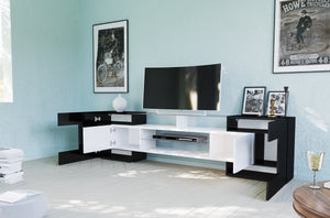 SLAVE 4 Cabinets High Gloss TV Stand, for TVs up to 88" - Furniture.Agency