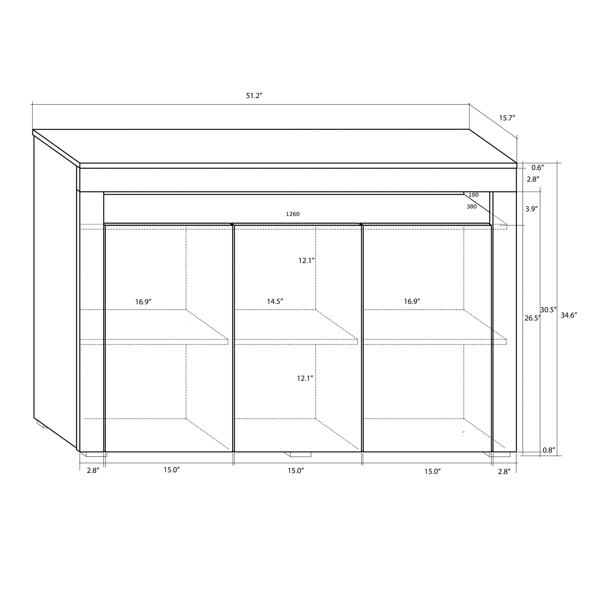 Sofia High Gloss Sideboard with LED - Furniture.Agency