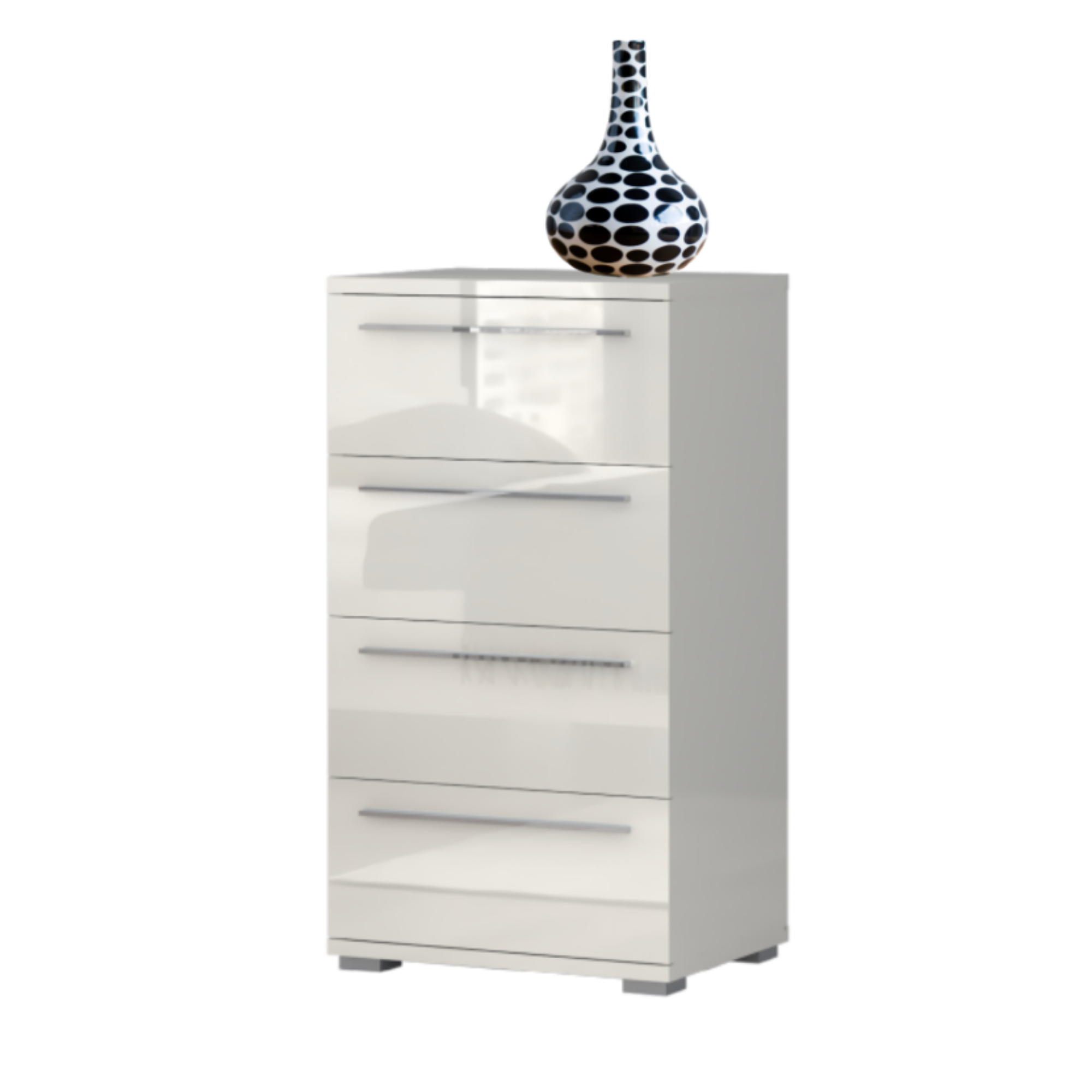 Piano Chest of Drawers 4 Drawer Biege High Gloss - Furniture.Agency