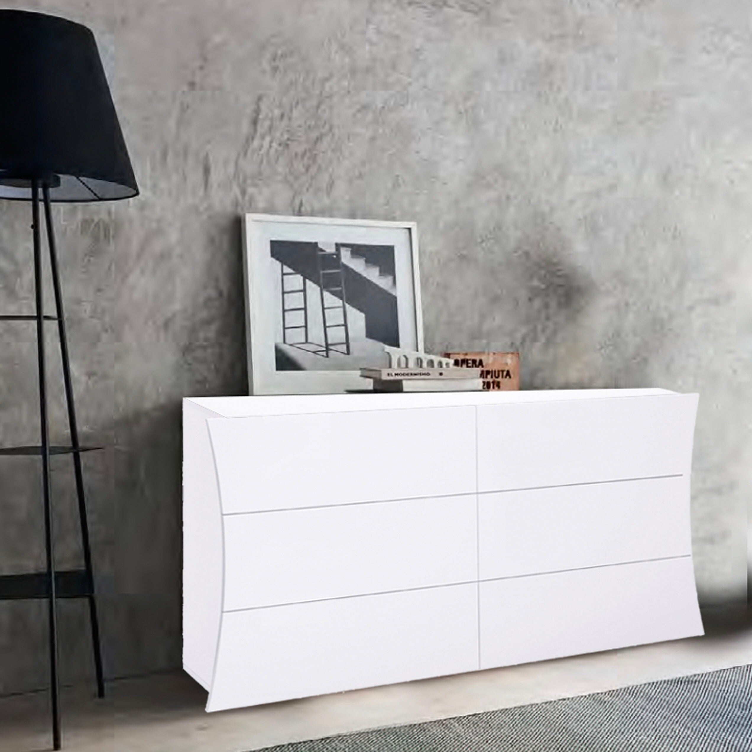 Arco High Gloss 6 Drawers Dresser - Furniture.Agency