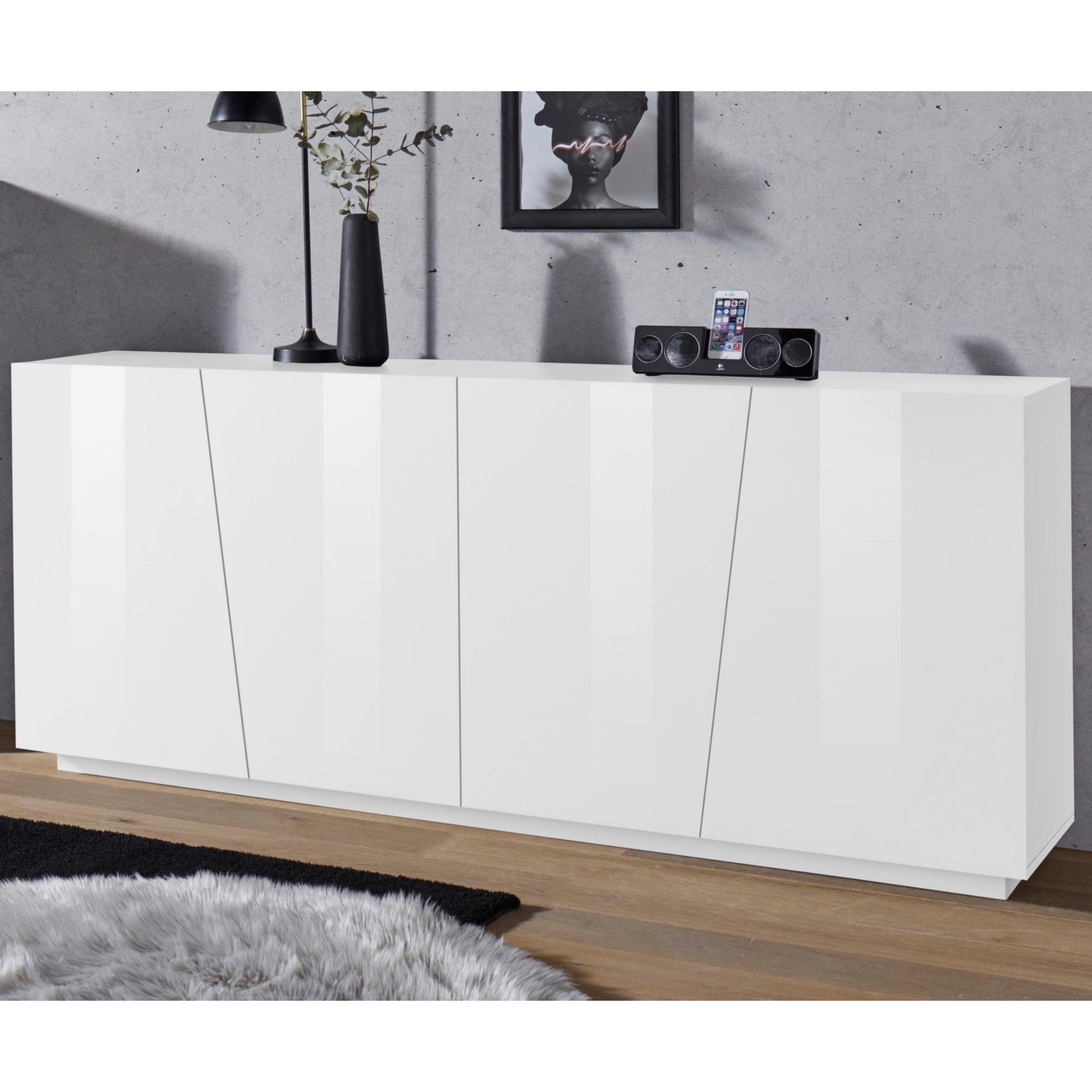 VEGA 4 Door High Gloss Sideboard - Furniture.Agency