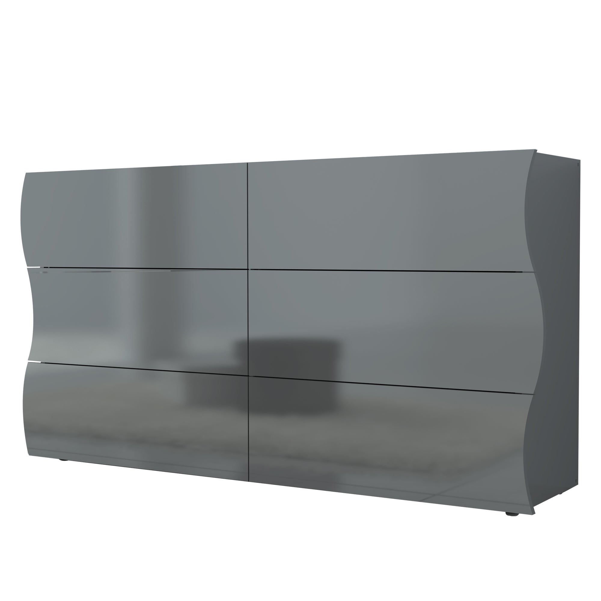 Onda High Gloss 6 Drawers Dresser - Furniture.Agency