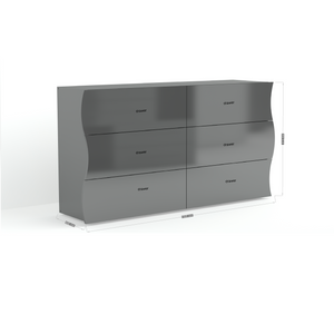 Onda High Gloss 6 Drawers Dresser - Furniture.Agency