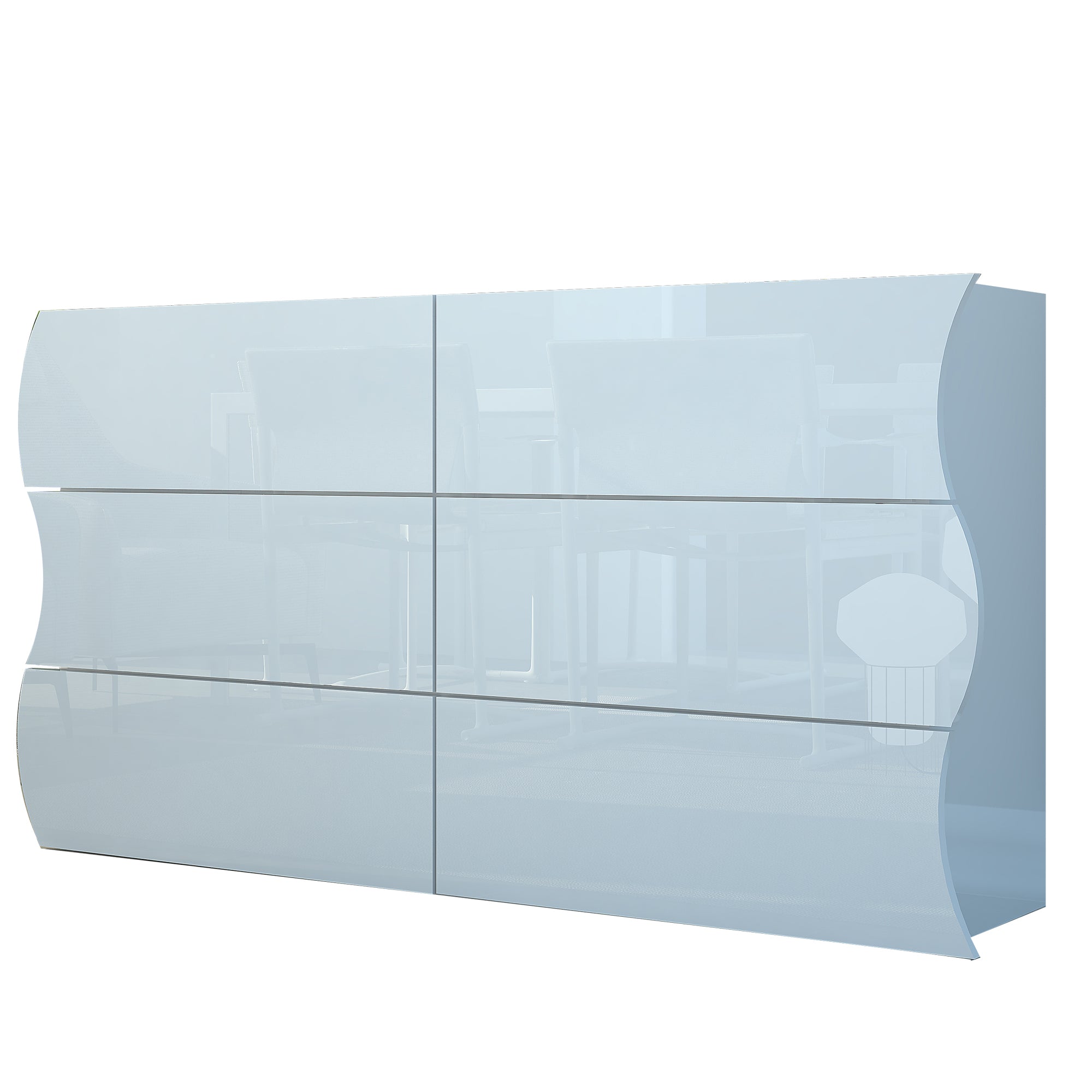 Onda High Gloss 6 Drawers Dresser - Furniture.Agency