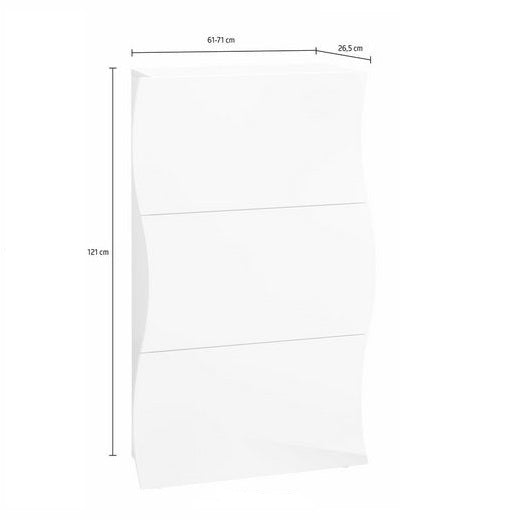 Onda White Gloss 3 Doors Shoe Cabinet - Furniture.Agency