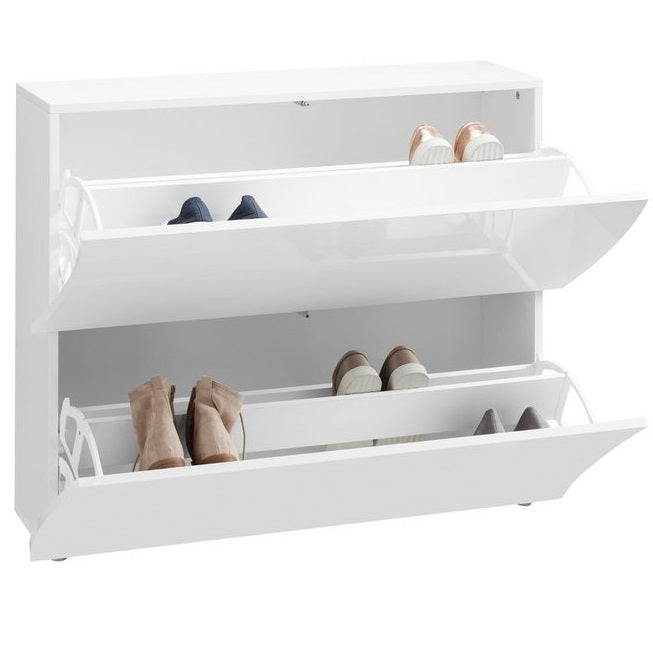 Onda White Gloss 2 Doors Shoe Cabinet - Furniture.Agency