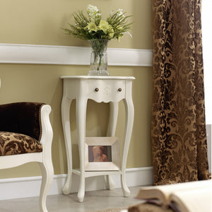 Golen Solid Wood End Table, White or Walnut - Furniture.Agency