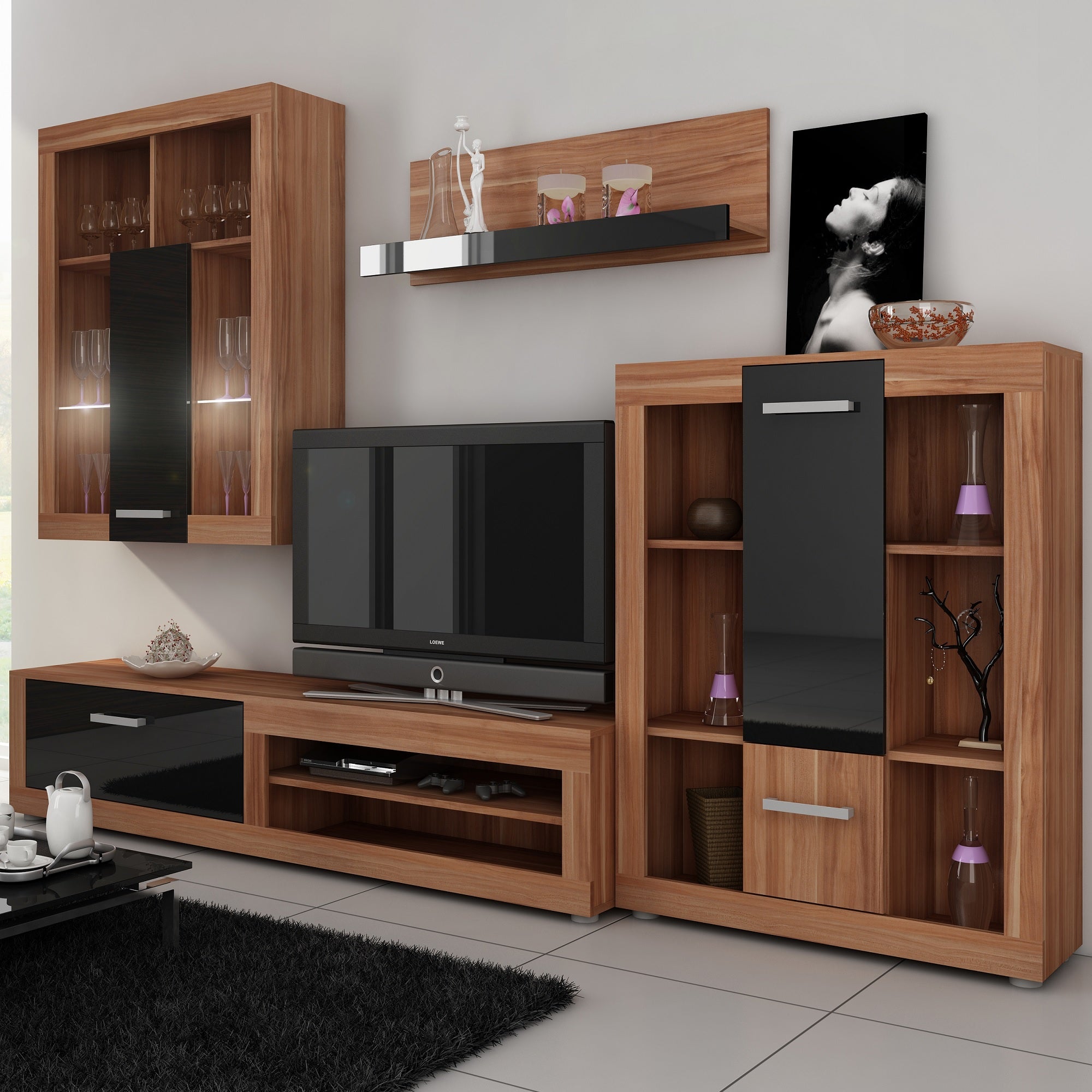 Viki 4-piece TV Set, Multiple Finishes - Furniture.Agency