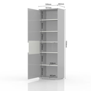 Piano High Gloss Side Cabinet, White - Furniture.Agency